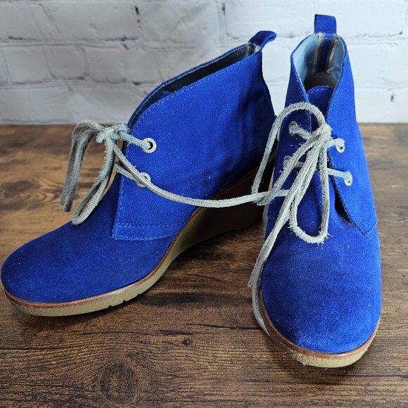 Sperry Harlow Suede Wedge Bootie, Blue, Women's 6.5 - Picture 7 of 7